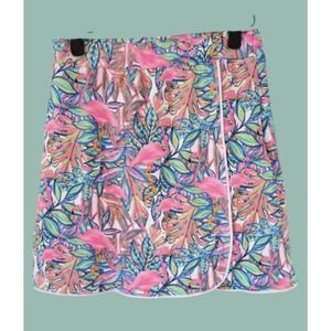 LULU B Flamingo Skort Womens X-Small UPF 50+ Pickleball Athleisure Golf Stretch
